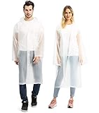 Opret 2 Stück Regenmantel Durchsichtiger Regenponcho für Damen und Herren, Wiederverwendbar...