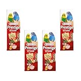 Versele-Laga Prestige Sticks Kleinsittiche Eier & Thymian | 4er Pack | 4 x 60 g | Snack für kleine...