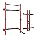 ZERELEK Wand Squat Rack Klappbar, Power Tower mit Landmine, Power Rack mit Klimzugststange Für...