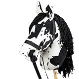 SKIPPI Hobby Horse Rappschecke, Großes Steckenpferd A3, Schecke Hobby Horse mit einem Halfter und...