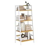 VIAGDO Badregal Standregal Leiterregal mit 4 Etagen,Badezimmerregal Bambus Regal Bücherregal...
