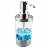 Cozhomtek SUS 304 Edelstahl-Seifenspender, Aufsatzspender, klare Acryl-Pump-Flasche, passend für...
