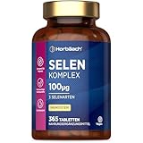 Selen Hochdosiert | 1 Jahr Vorrat - 365 Hochdosiert Tabletten | 3 typen Selenium Komplex aus...