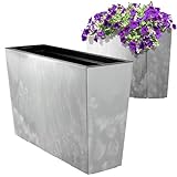 KADAX Blumenkasten aus Kunststoff, 18,5x55,7cm, 5 Farben, Blumentopf mit Bewässerungsbändern,...