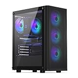 ENDORFY Ventum 200 ARGB, Gaming pc gehäuse ATX, 4X 120mm ARGB Lüfter enthalten, Seite aus...