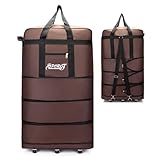 RASTKY Faltbare, Regenfeste Reisetasche aus Oxford-Stoff, Erweiterbares Rollgepäck mit Rollen für...
