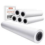 VEVOR Großformatpapier Plotterpapier 45,7 m x 61 cm 6 Rollen CAD-Bond-Rollen mit 50,8 mm Kern,...