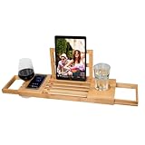 alpina Verstellbares Badewanneablage - Badewannebrett 50-92 x 18 x 4 cm - Badewanneauflage aus...