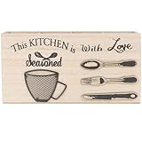 TOVINANNA Elegante Holzbesteckbox mit Fächern Multifunktionaler Küchenutensilienhalter Glatte...