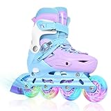 Einstellbare Kinder Inline-Skates für Mädchen mit Light Up Wheels, Roller Skates Blades für...