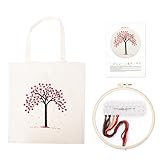 Stickset Tasche Sticken Set Erwachsene, Stickerei Set Anfänger mit Baum-Muster DIY Handgemachte...