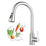 Wasserhahn Küche, Hochdruck Küchenarmatur mit Herausziehbarer Brause Ausziehbar Armatur,...