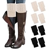 Mayoii Stulpen für Frauen, Winterliche warme Bootssocken, Kurze Beinwärmer Boot-Topper-Socken