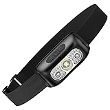 SuperFire Kopflampe Wiederaufladbar, 1200L Superhelle LED Stirnlampe Scheinwerfer mit roten...