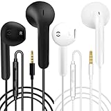 2 Pack kopfhörer mit Kabel in Ear kopfhörer Kabel Ohrhörer mit Mikrofon und Lautstärkeregler...