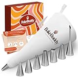 BakeBuddy Premium Spritzbeutel Set (11-teilig) - 35cm Baumwolle Spritzbeutel mit Tüllen aus...