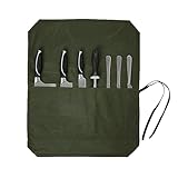 Messerrolle für Chefs – Rolltasche für Kochmesser aus gewachstem Segeltuch – Messertaschen mit...