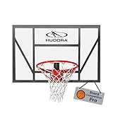 HUDORA Basketball Board Competition Pro - Basketballkorb mit federndem Dunkring zur Wandmontage für...