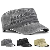 CWENDANER Klassische Premium Army Cap Military Style Cap, Vintage Männer Damen Army Cap, Gewaschene...