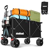 SLIDBEAT XXL Bollerwagen Faltbar mit Große Räder All Terrain 220L 150KG Bollerwagen Klappbar aus...