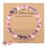 Onperpoe Perlenarmband Damen Herren Hochwertiges Rosa Jaspis Heilsteine Armband 8mm Natürliche...
