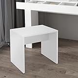 ECD Germany Schminktisch Hocker, Weiß, 40x36x41 cm, edle und Elegante Optik, hoher Sitzkomfort,...