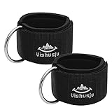 TOCYORIC Straps Wrist Cuffs 5,5 mm Neopren Padded Large D-Ring for Cable Machines Fitness Legs...