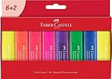 Faber-Castell 254667 - Textmarker Set TL 1546, 8er Etui, Neon Farben, mit langlebiger Keilspitze,...