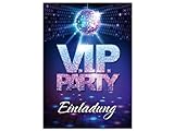 Minkocards 12 Einladungskarten zum Geburtstag Hochzeit Jubiläum Kindergeburtstag VIP Disco Jungen...