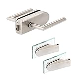 Glastürbeschlag 'D' Set UV | V2A Edelstahl matt | inkl. Studiobändern | metallische Innenmechanik...