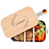 wunderwunsch® - Personalisierte Brotdose für Kinder - Robuste und Individuelle Edelstahl Brotdose...