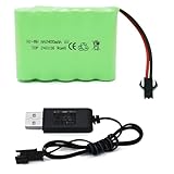 Tosiicop 6V 2400mAh RC Akku - AA NiMH Wiederaufladbar Ferngesteuertes Auto Akkupack RC Rechargeable...