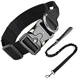 Ledeak Taktisches Hundehalsband mit Griff, Verstellbares Anti Zieh Breites Hunde Halsband...