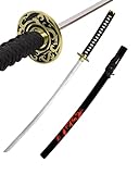 Katana Schwert Samurai Deko - Sword Samurai Schwert aus Stahl mit Scheide Thema Drachen - Samurai...