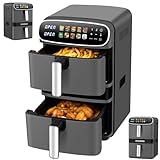 Steinborg® Heißluftfritteuse XXL 12 Liter Doppelkammer Heißluft-Frittieren Heissluftfritteuse 2...