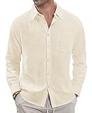 J.VER Leinenhemd Herren Regular Fit Leinenshirt Freizeithemd Sommer Businesshemd Casual Strandhemd...