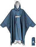 ANYOO Leichter Wasserdichter Regenponcho Regenjacken mit Ärmeln Belüftet Mehrzweck Regenmantel mit...