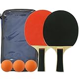 Tischtennisschläger Set - 2 Bats, 3 Balls & Carry Bag - Ideal for Beginners, Advanced Players &...