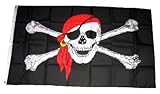 Fahne / Flagge Pirat mit Kopftuch 90 x 150 cm Flaggen