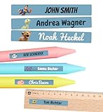 Paket mit 100, Blau – Personalisierte Namensaufkleber für Schule und Kindergarten –...