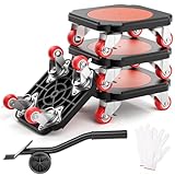 4 Stück Möbelroller mit ABS-Feststellbremse, Möbel Transportroller Set 1400kg...