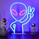 ENUOLI Alien -Neonschild LED -Schilder für Schlafzimmer Wanddekoration lustige Lichtschilder für...