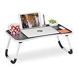 Relaxdays Laptoptisch für Bett & Couch, H x B x T: 26 x 63 x 40 cm, klappbarer Betttisch,...
