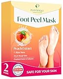 Plantifique Fußmaske - Hornhaut Socken - 2 Paar Pfirsich Fussmaske Hornhautentferner Socken -...