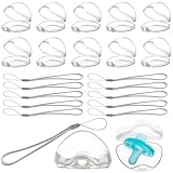 Schnullerbox für Baby,10 Stück Transparentes Schnulleretui mit Schnur,Transparent...