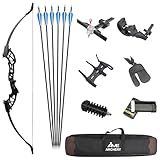 FQH Bogenschießen Recurve Pfeil und Bogen Set Zugkraft 30-53 lbs Einstellbare 28 Zoll Zugdistanz...