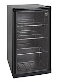 METRO Professional Mini-Kühlschrank GPC1088 mit Glastür Getränkenkühlschrank aus Glas und Metall...