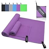 Leeyunbee Mikrofaser Handtuch 2er Set - 160 x 80 cm Badetuch Groß + 80 x 40 cm Klein Handtuch,...