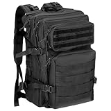 QWORK® Militärischer Rucksack, 45L, 900D Oxford, Wasserabweisend, für Wanderungen