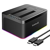 Inateck RGB USB 3.0 USB-C Port Festplatten Dockingstation mit Offline-Klonen, für 2,5/3,5 Zoll SATA...